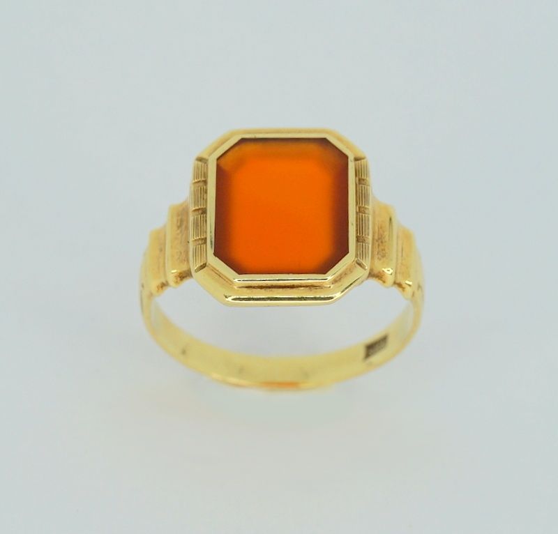 Klassischer Siegelring Oro amarillo de 14 K, estampado en la barra. Anillo de ca&hellip;