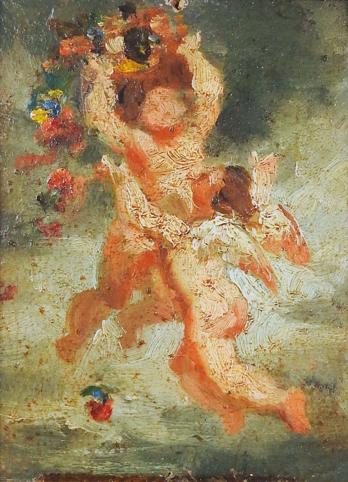 Vorstudie mit zwei Putti Cartón al óleo/pintura. Boceto barroco de dos putti que&hellip;