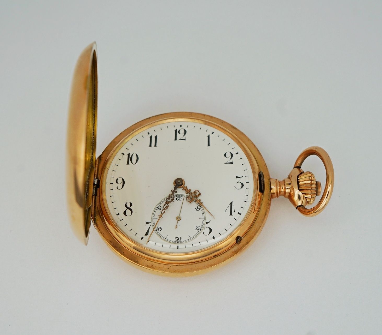 Jwc, Jugendstil-Halbsavonette Oro 14 K. Art Nouveau half-savonette, JWC watch fa&hellip;