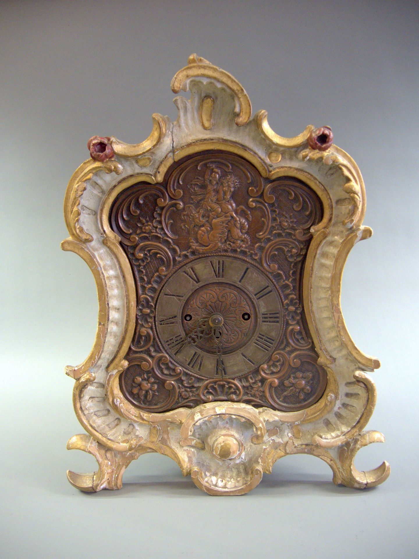 Prächtige Münchner Kommodenuhr Metal case with wooden rim. Brass clock movement &hellip;