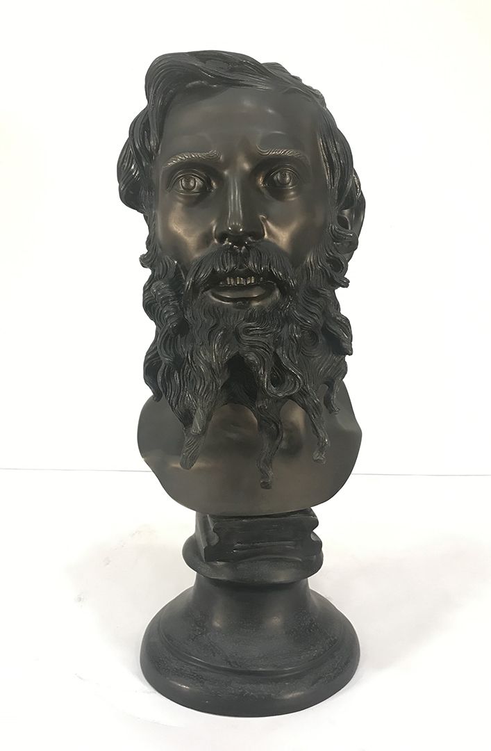 Gemito Vincenzo (Napoli 1852 - 1929) 哲学家的头像
青铜雕塑
签名：在背面底部
措施：高50厘米