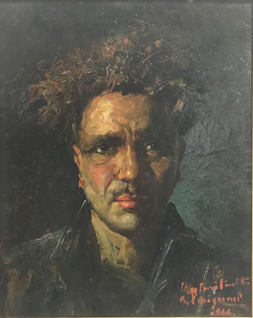 Carignani Roberto (Napoli 1894 - 1975) 男性形象 1946年
布面油画
右下方签名和日期
尺寸：cm 46 x 38