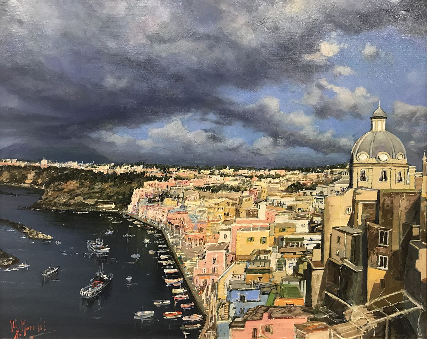 Morelli Giuseppe (Napoli 1969) Procida 2021
oil on wood
signature: bottom left
m&hellip;