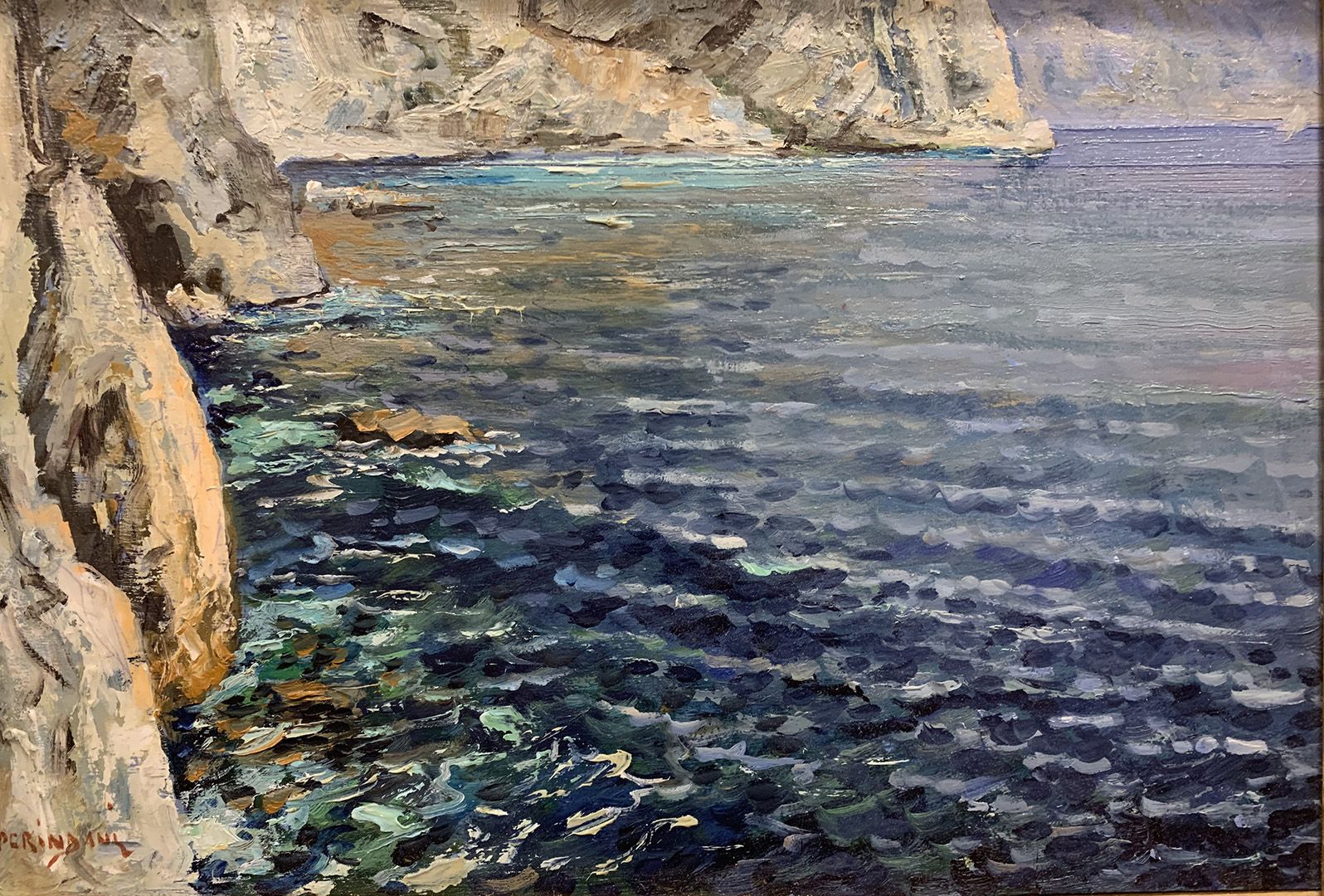 Perindani Carlo (Milano 1899 - Capri, NA 1986) Marina
板上油画
签名：左下角
尺寸：cm 22 x 35