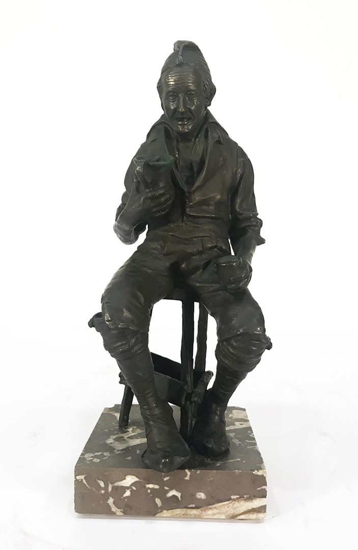 FIASCHI Emilio (1858 - 1941) 饮水机
青铜雕塑
签名：在背面的中心位置
不含底座的尺寸：高27.5厘米