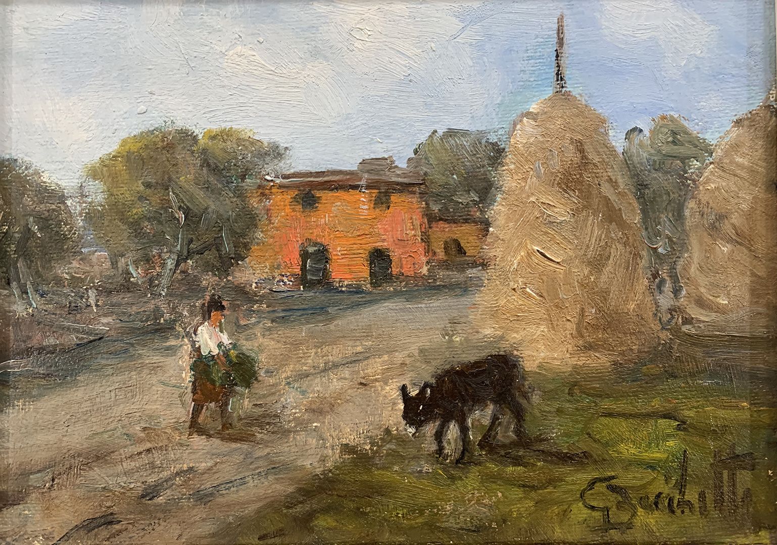 Bocchetti Gaetano (Napoli 1880 - 1990) Bauernhaus, Öl auf Leinwand, Signatur: un&hellip;