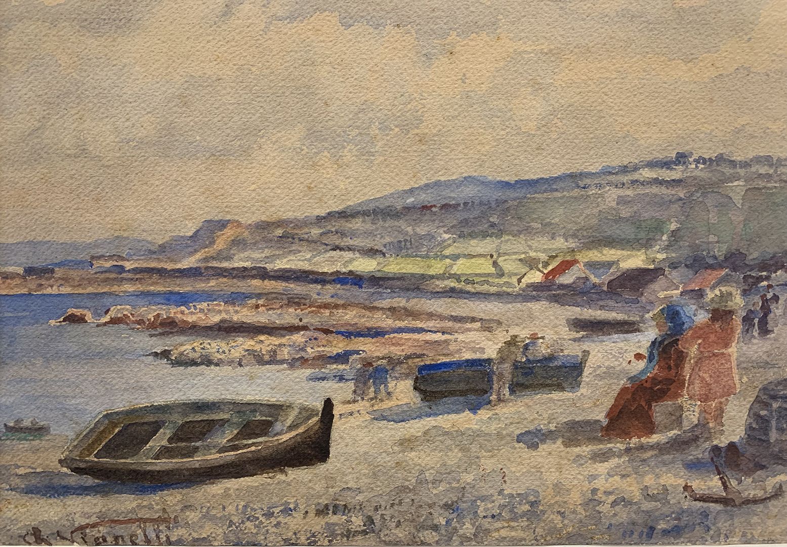Vianelli Alberto (Cava dei Tirreni, SA 1841 - Benevento 1927) Marina
watercolour&hellip;