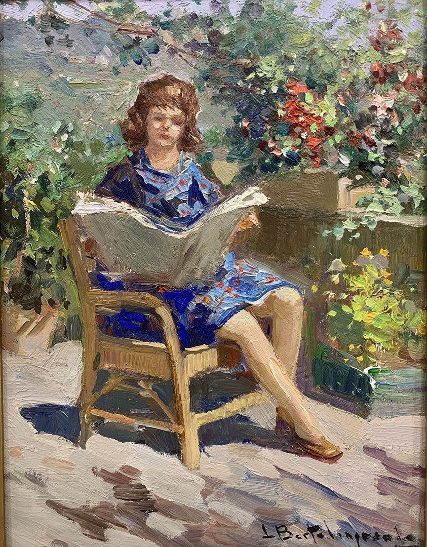 Bertolingrande Luigi (Napoli 1912 - 1965) La leggitrice
油画
签名：右下方
尺寸：cm 24 x 18
