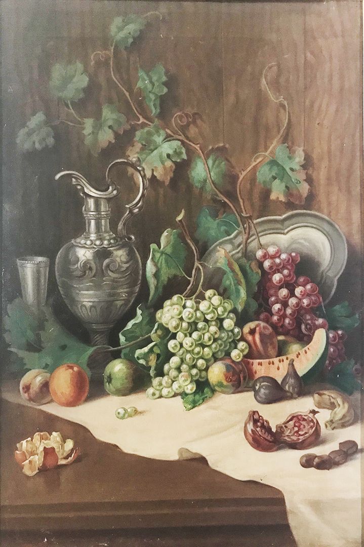 Benvenuto A. (XIX - XX) 静物与水果 1921
布面油画
左下方的签名和日期
尺寸：96 x 64.5 cm