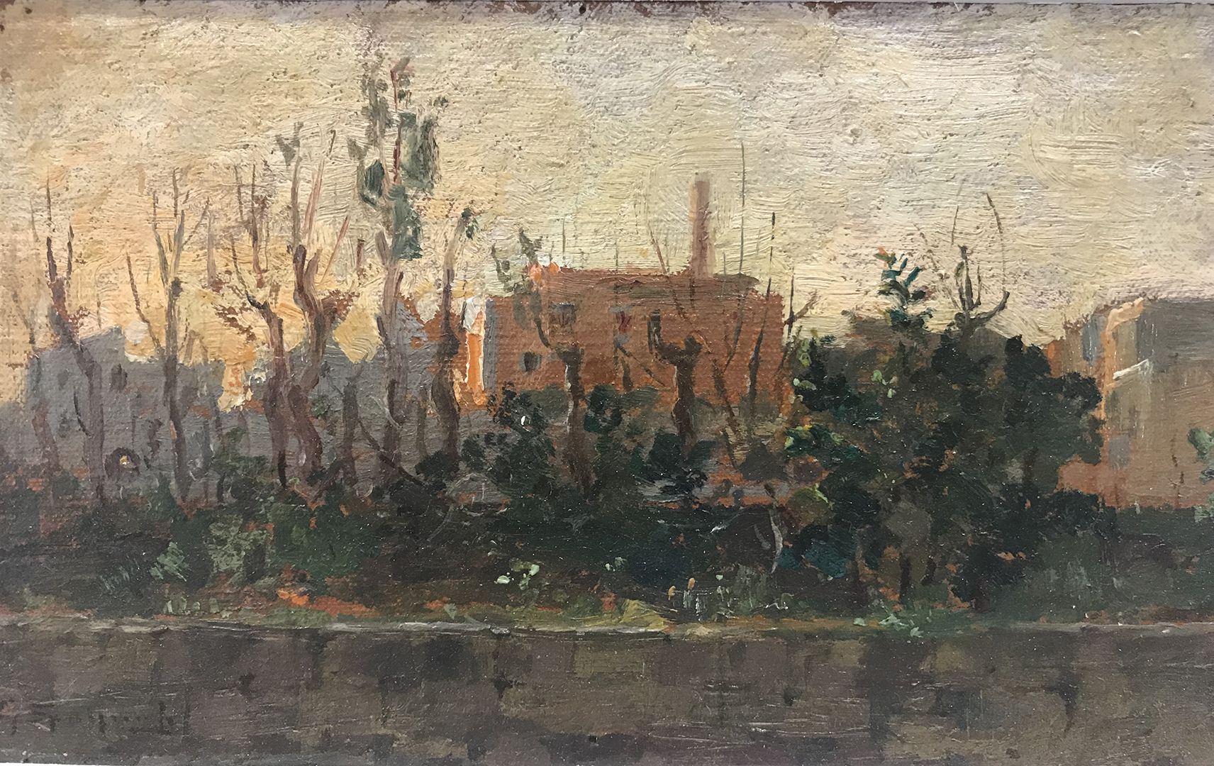 Spagnolo Gaetano (Caserta 1882 - Napoli 1964) 风景
布面油画板
签名：左下角
尺寸：cm 15 x 20