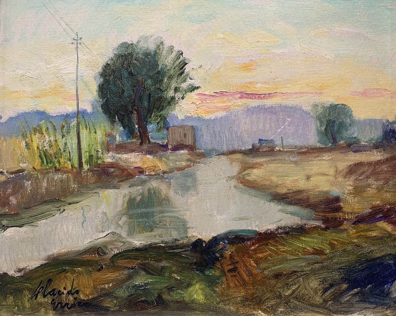 Placido Errico (Napoli 1909 - Portici, NA 1983) Landschaft
Öl auf Leinwand auf K&hellip;