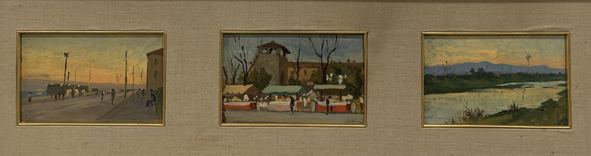 Bertini Ugo (Firenze 1931) 风景画
油画板
签名：1）左下角 2）右下角 3）无签名作品
尺寸：cm 11 x 17,5
备注：背面有&hellip;