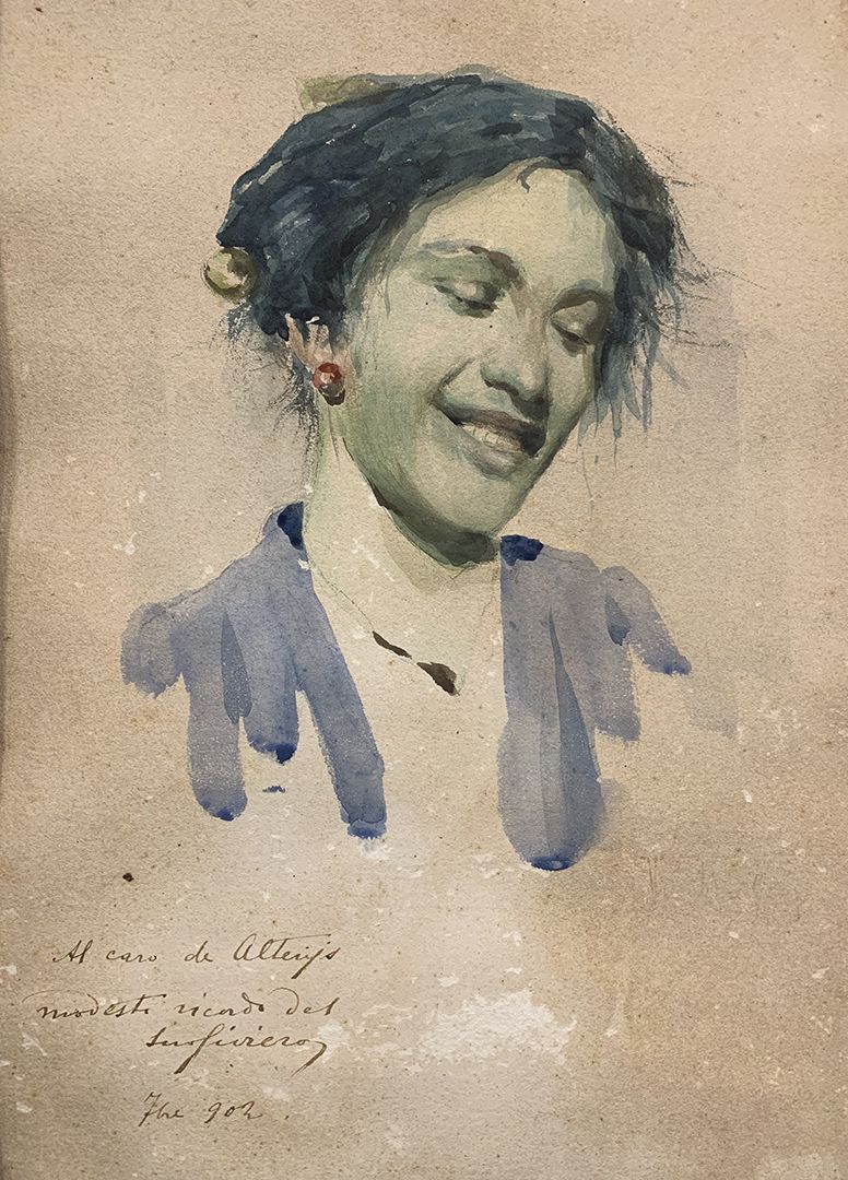 Siviero Carlo (Napoli 1882 - Capri, NA 1953) Volto femminile 1902
acquerello su &hellip;