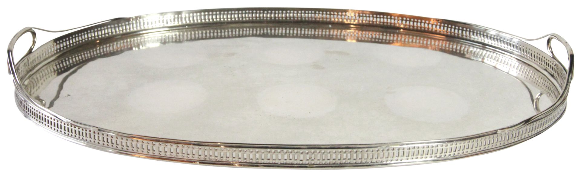 Null A large Russian silver tray with pierced sides. By Carl Gustav Neumann, St &hellip;