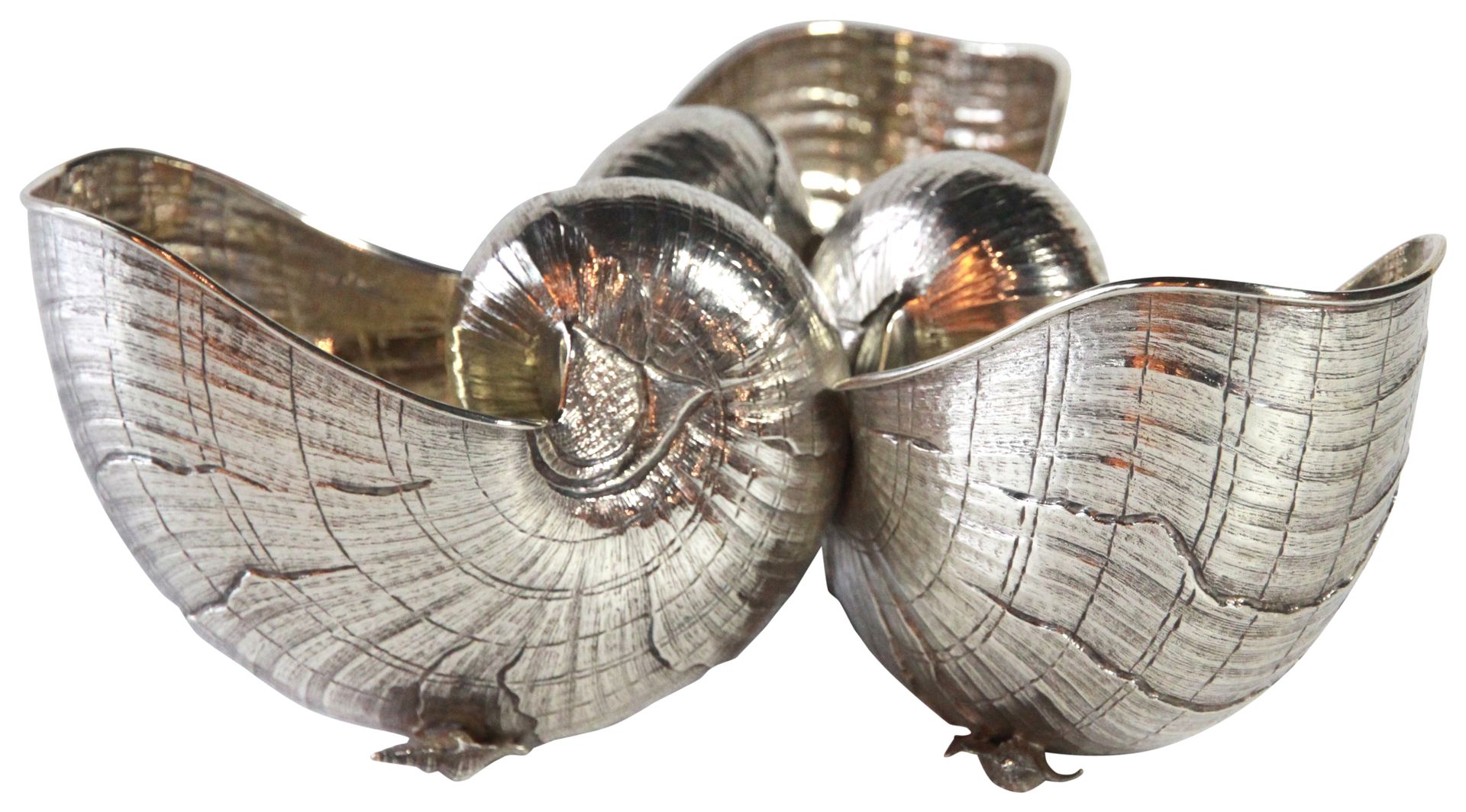 Null 意大利银质贝壳摆件。Buccellati 标记 - 20 世纪。(长：23.2 厘米）（22 盎司）出处：一位绅士的财产