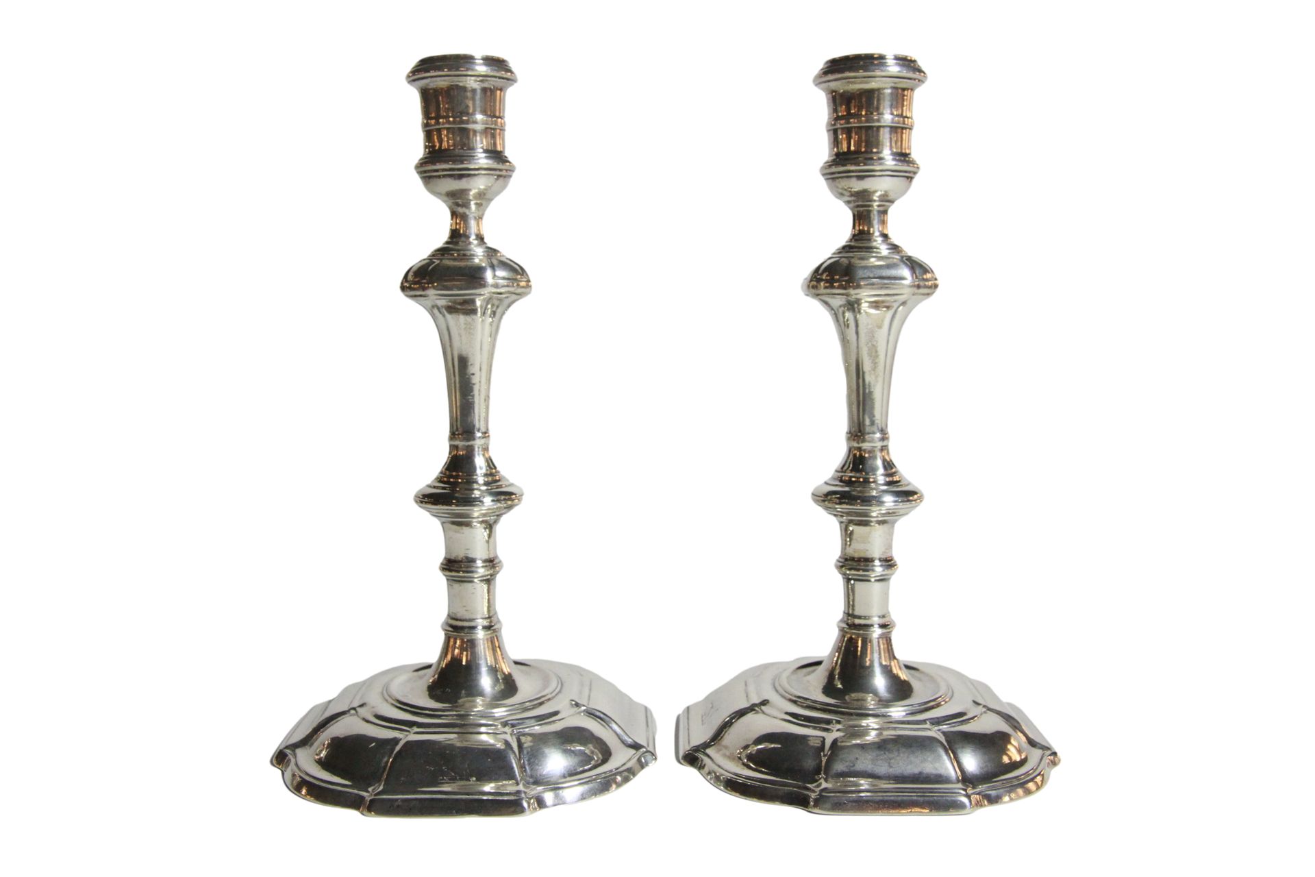 Null Paire de chandeliers George II en argent de Guernesey du XVIIIe siècle, Hen&hellip;