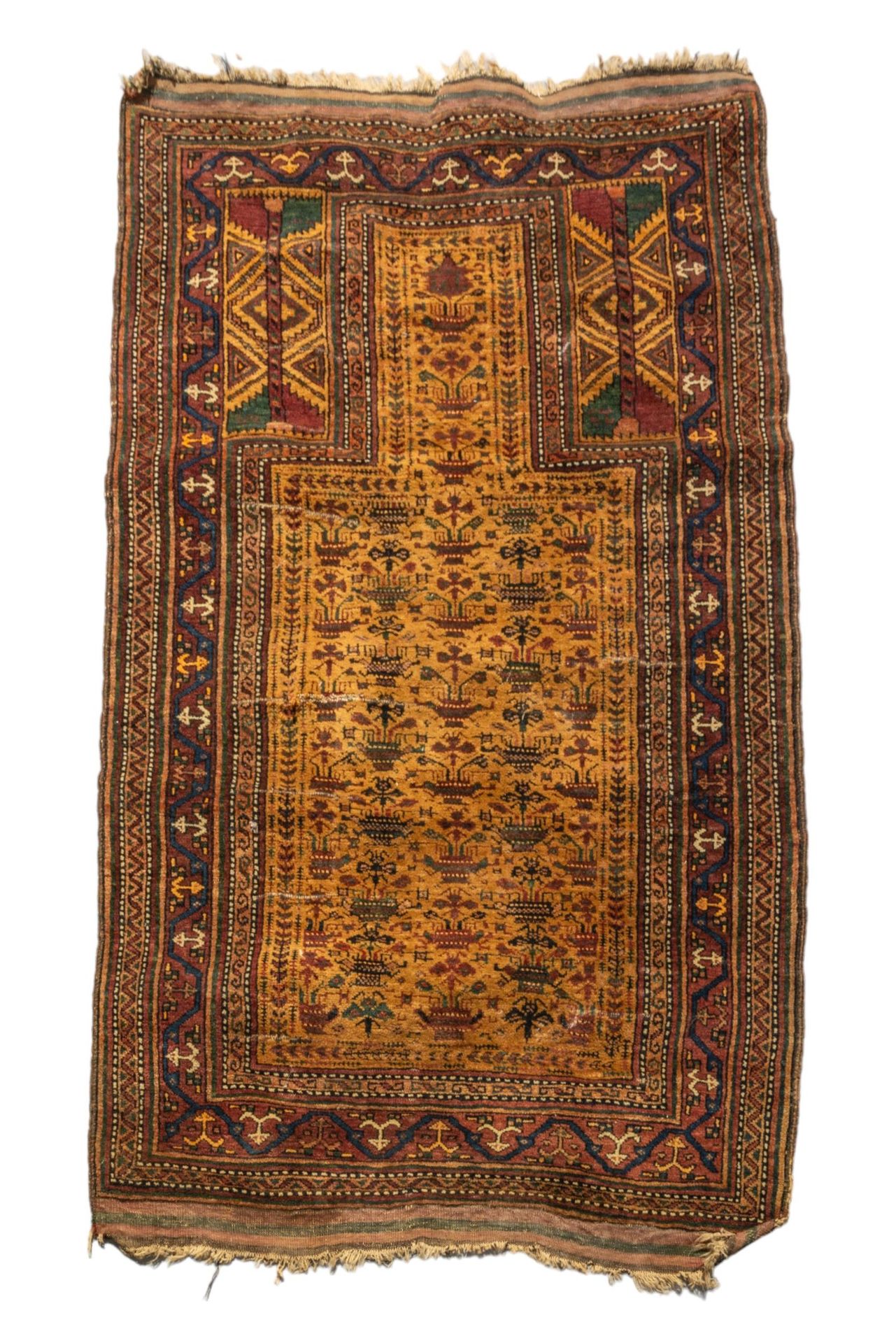 Null A HAND KNOTTED PERSIAN WOOL BELOUCH PRAYER RUG, LATE 19TH / EARLY 20TH CENT&hellip;