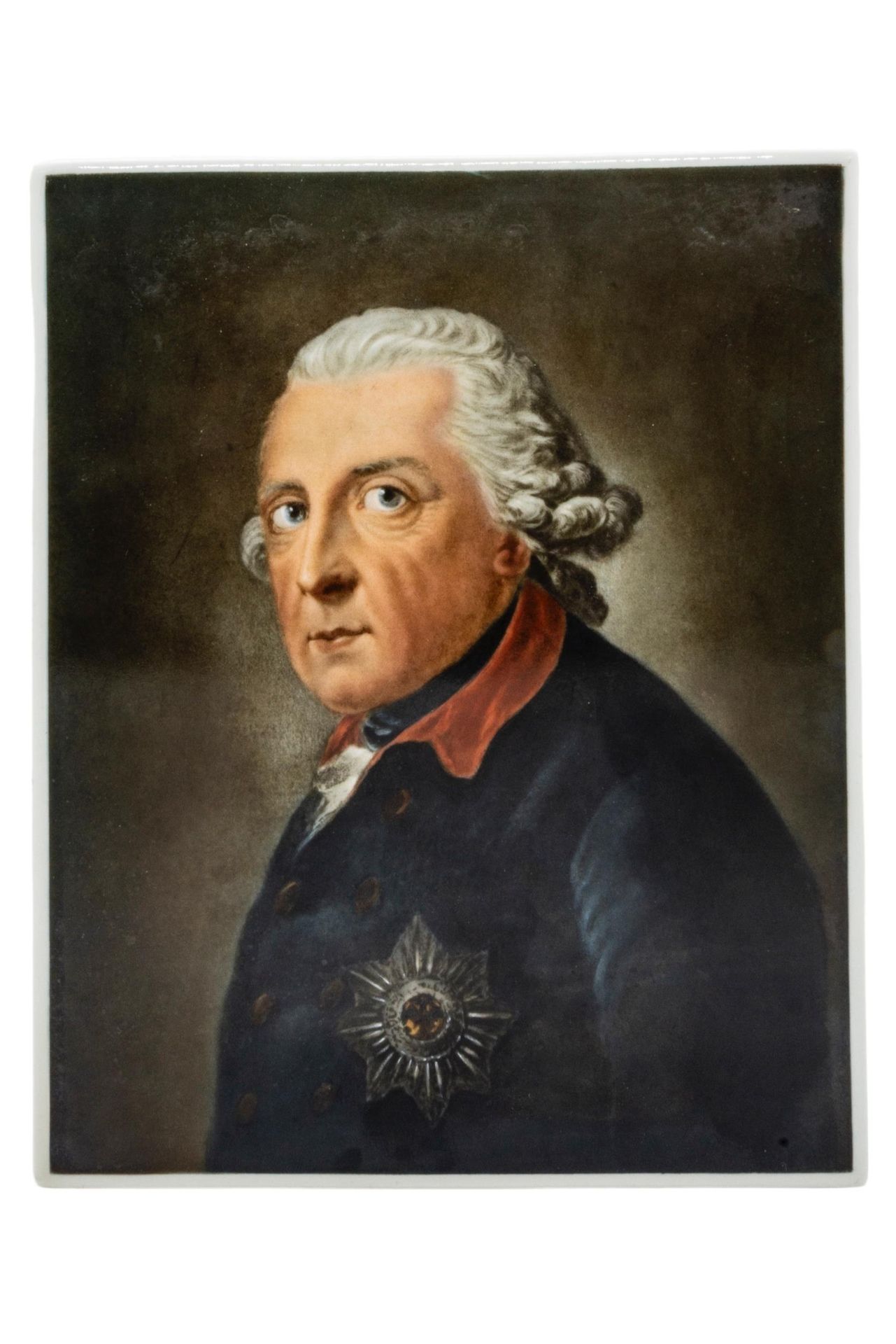 Null PANNEAU DE PORTRAIT EN PORCELAINE ROSENTHAL, représentant Frédéric le Grand&hellip;