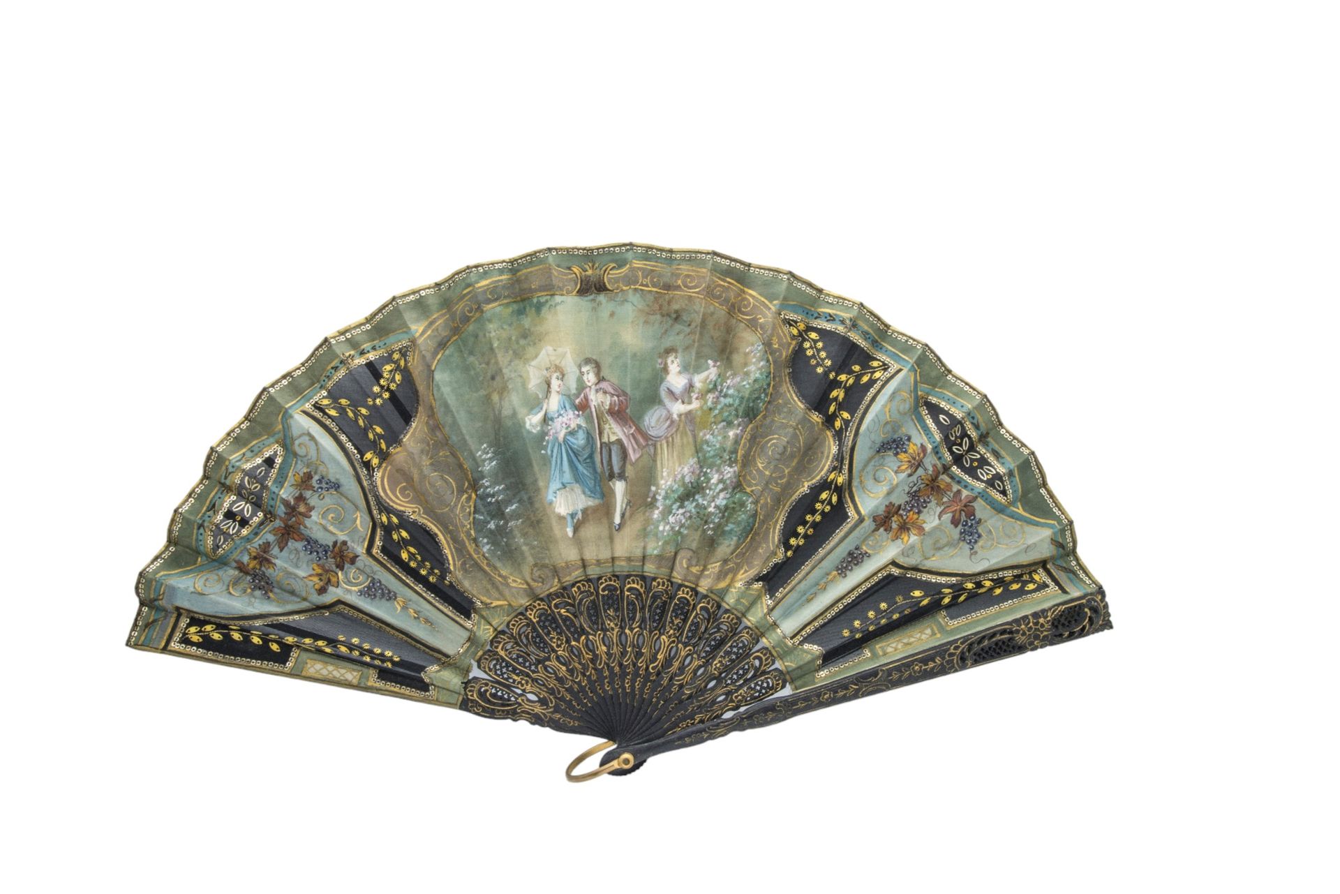 Null TWO FANS 19th century, each in fitted cases, one example with mother of pea&hellip;