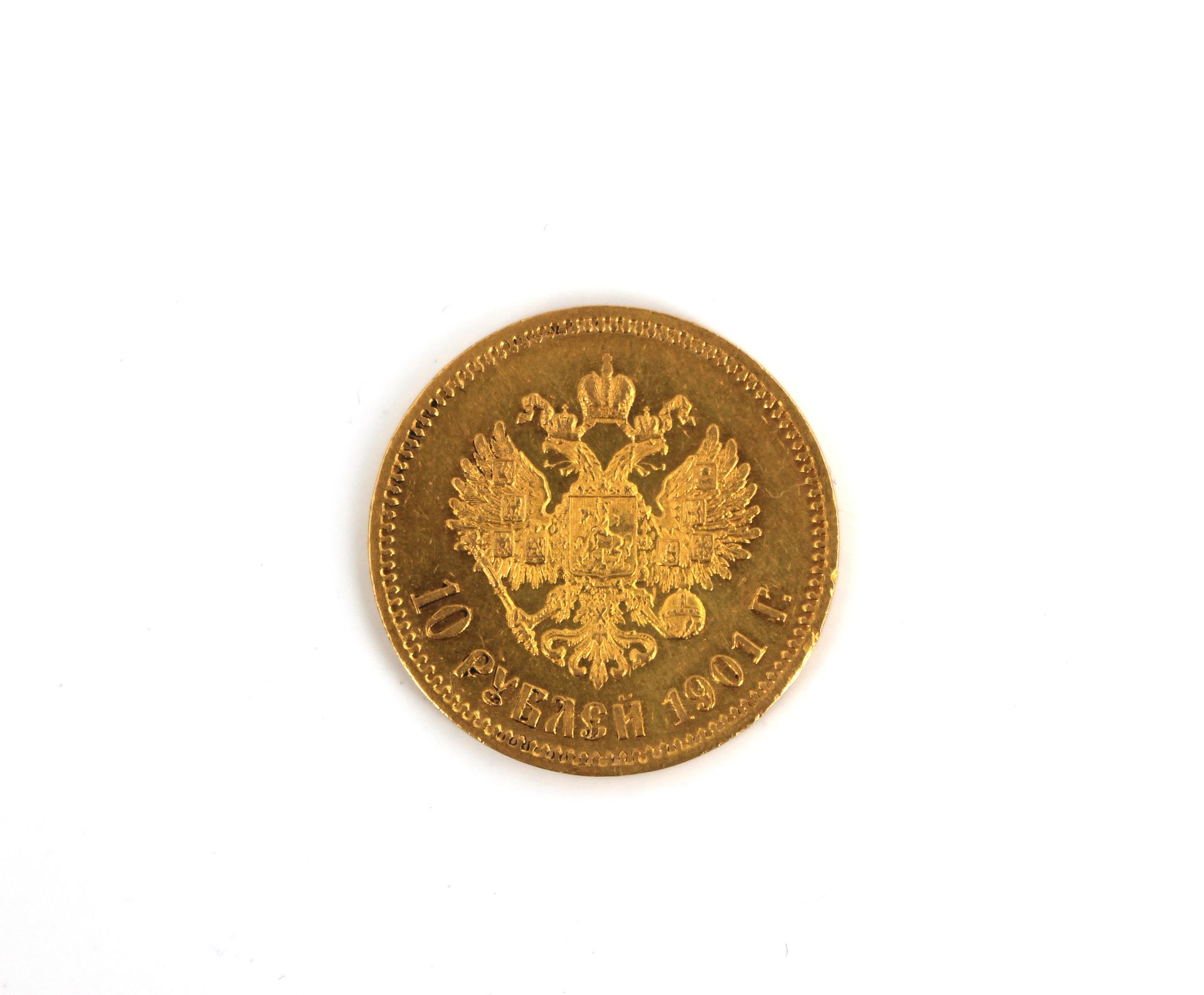Null Pièce en or (900) 10 roubles russe du Tsar Nicolas II daté 1901, Russie. Di&hellip;