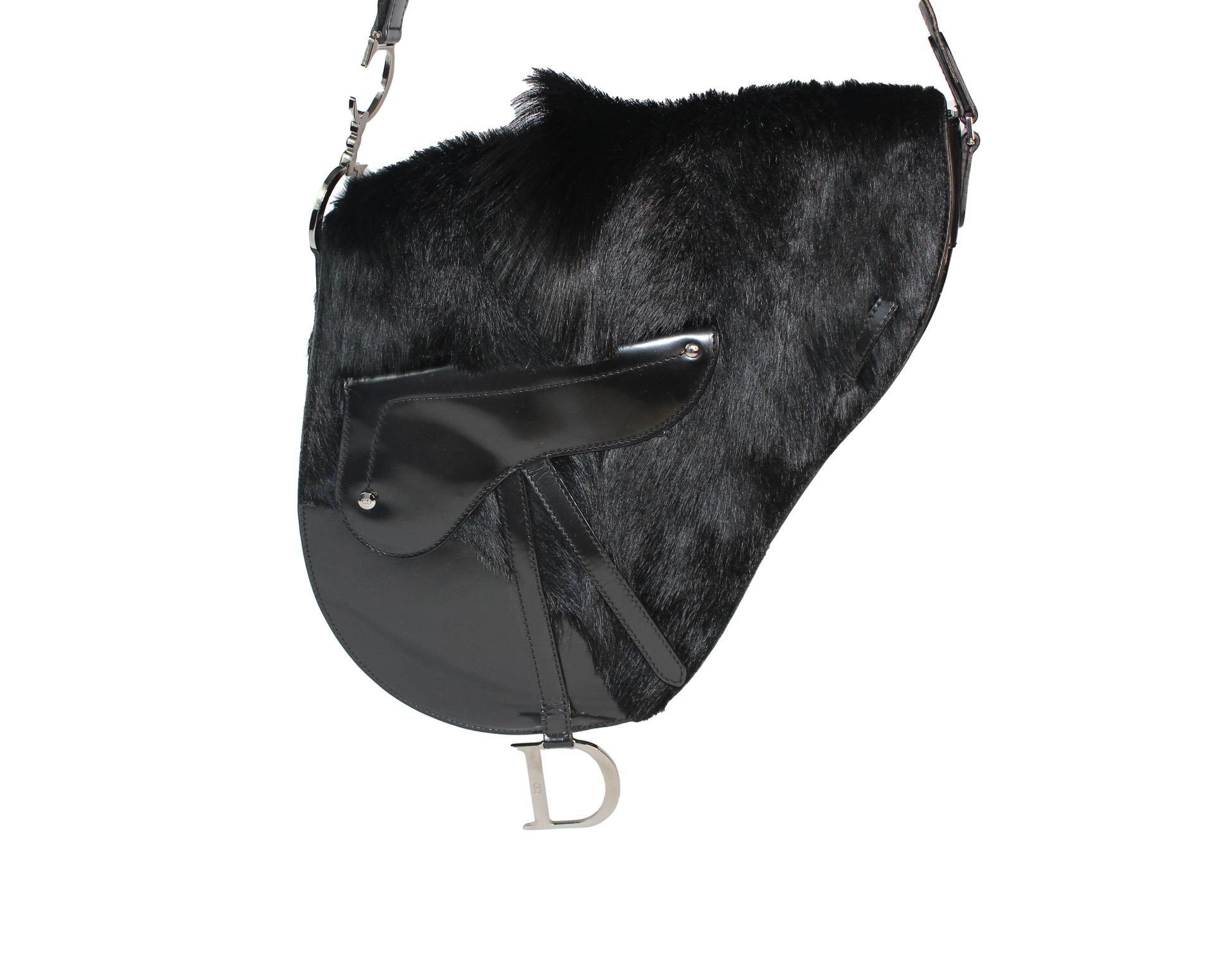 Dior Sac Dior vintage Saddle Bag, exceptionnelle et très rare taille XXL en crin&hellip;