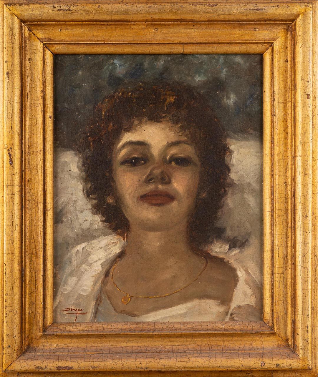 GENNARO DINACCI Weibliches Porträt

20. Jahrhundert

Öl auf Leinwand

cm 50x39

&hellip;