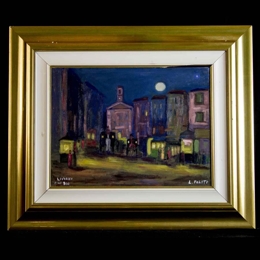 Null Night view of Livorno

XX century

oil on canvas

cm 30x40

signed "Politi"