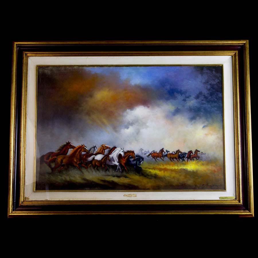 FAUSTO VENEZIA (Benevento 1921) Free Horses

1978

oil on canvas

cm 90x60

sign&hellip;