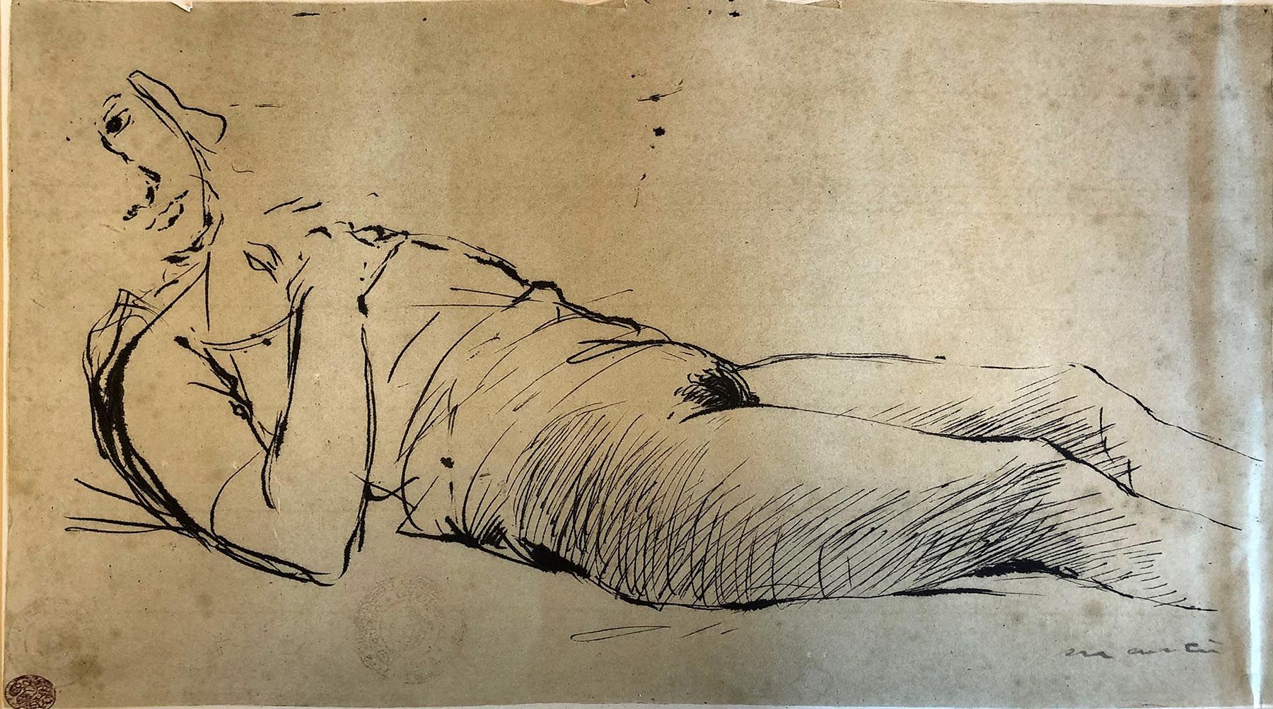 GIACOMO MANZÙ (Bergamo 1908 - Aprilia 1991) 女性裸体

多人在纸上

cm 21,5x37,5

左下角的Einau&hellip;