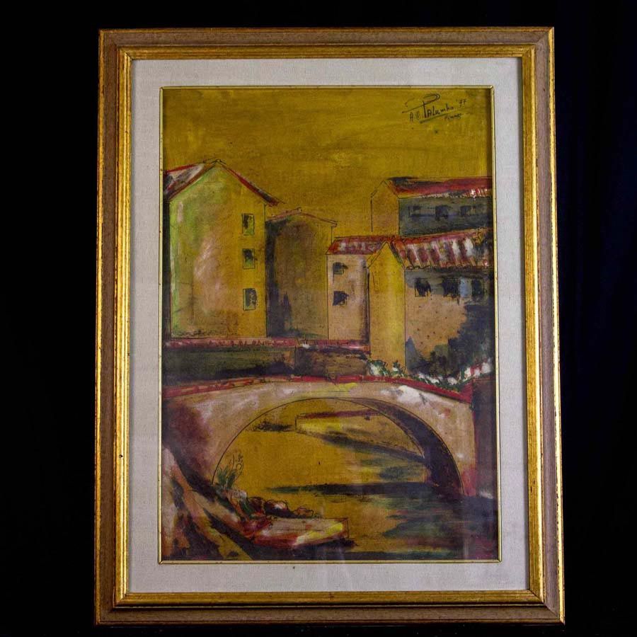 Null El pequeño puente de Antella

óleo sobre lienzo

cm 50x70

firmado "A. Cala&hellip;