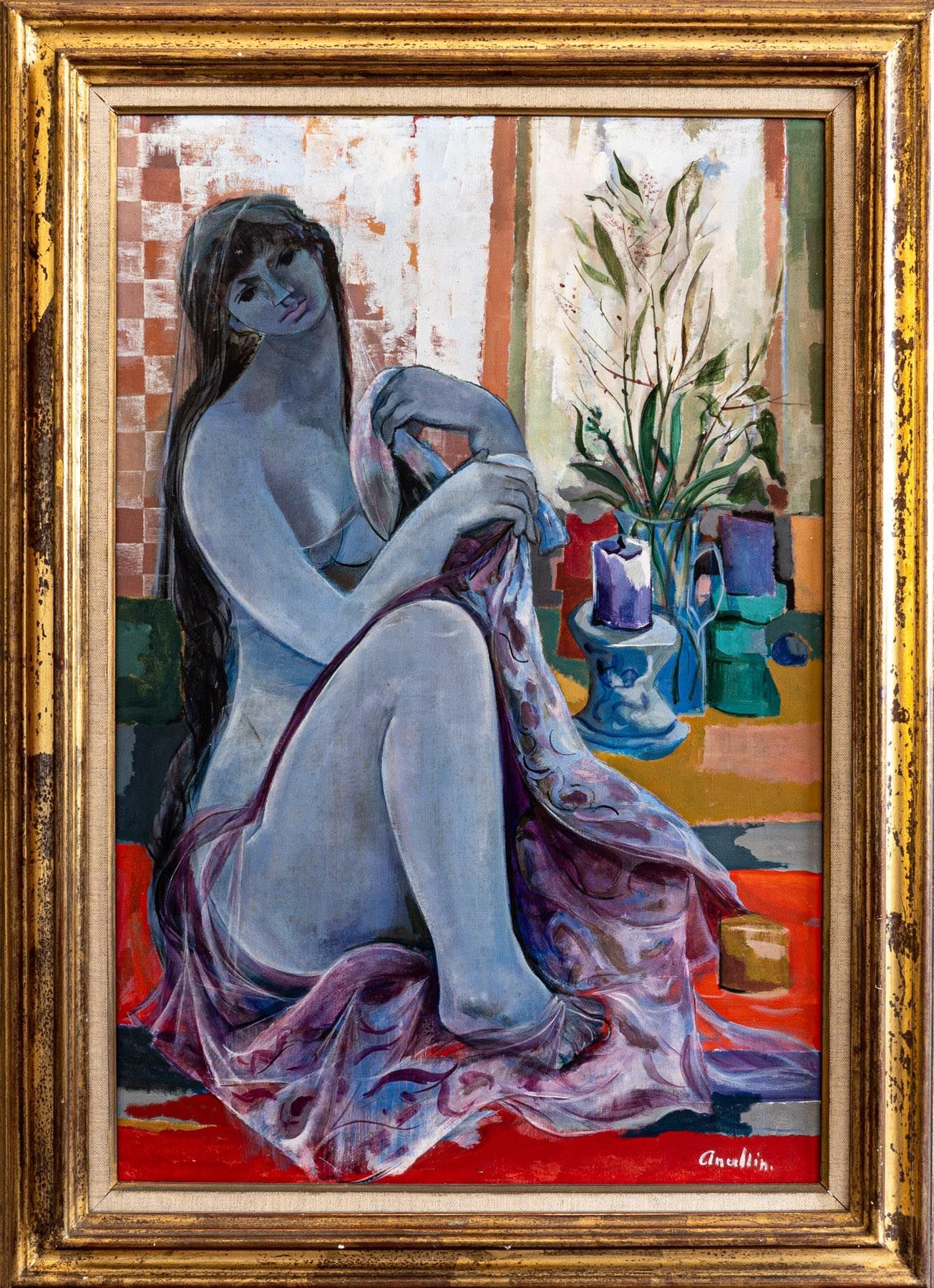 PHILIPPE ANCELLIN (1922 – 2010) 奥达利斯克

1940s

布面油画

cm 82x55

在当时的镀金框架内，右下方有签名