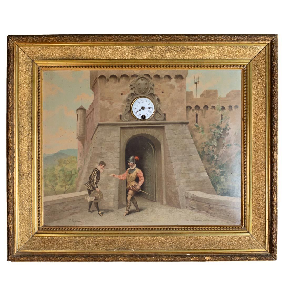 Null 带油印的挂钟


19世纪下半叶


法比奥-法布里（1861-1906）的油印作品，米兰贝尔特拉米兄弟的原作


44 x 56 cm