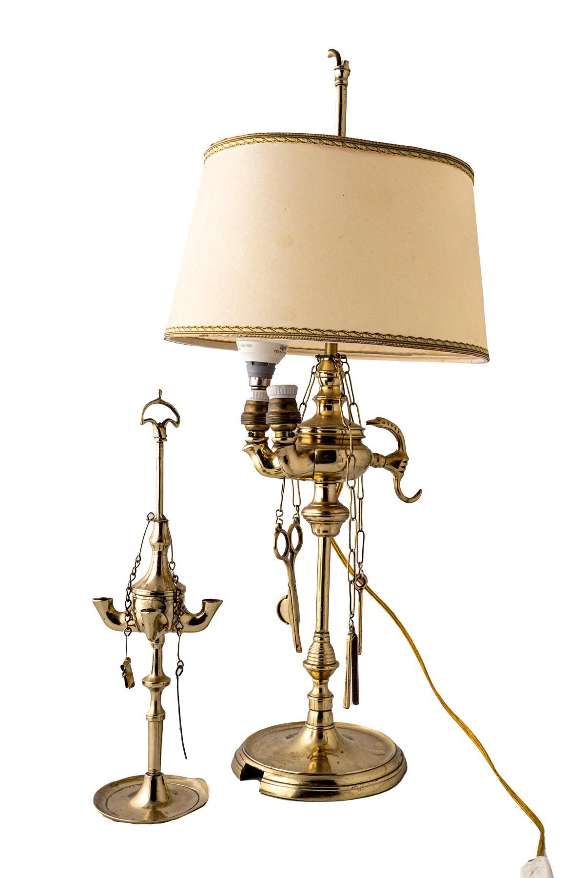 Null 一套两个佛罗伦萨灯和一个金属灯


20世纪上半叶


H厘米60；H厘米30；H厘米49