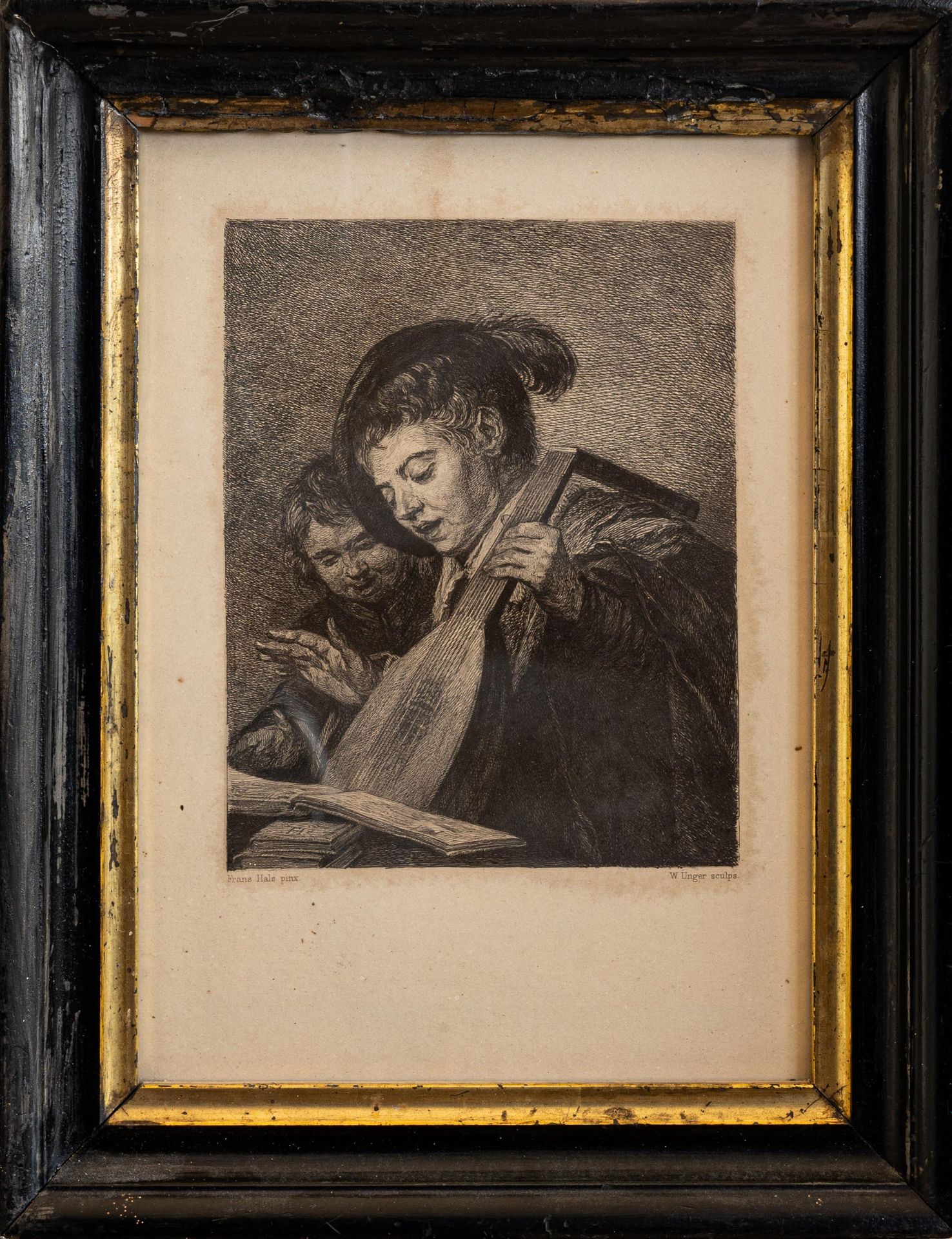 William UNGER William Unger, gravure du tableau de Frans Hals "Le joueur de luth&hellip;