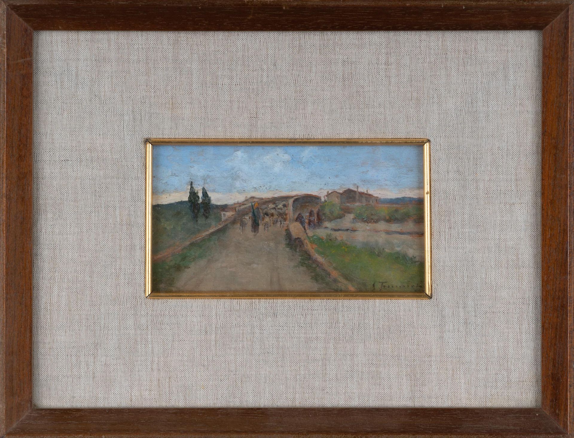 Ludovico Tommasi Paysage rural avec pont 

début du 20e siècle 

Huile sur panne&hellip;