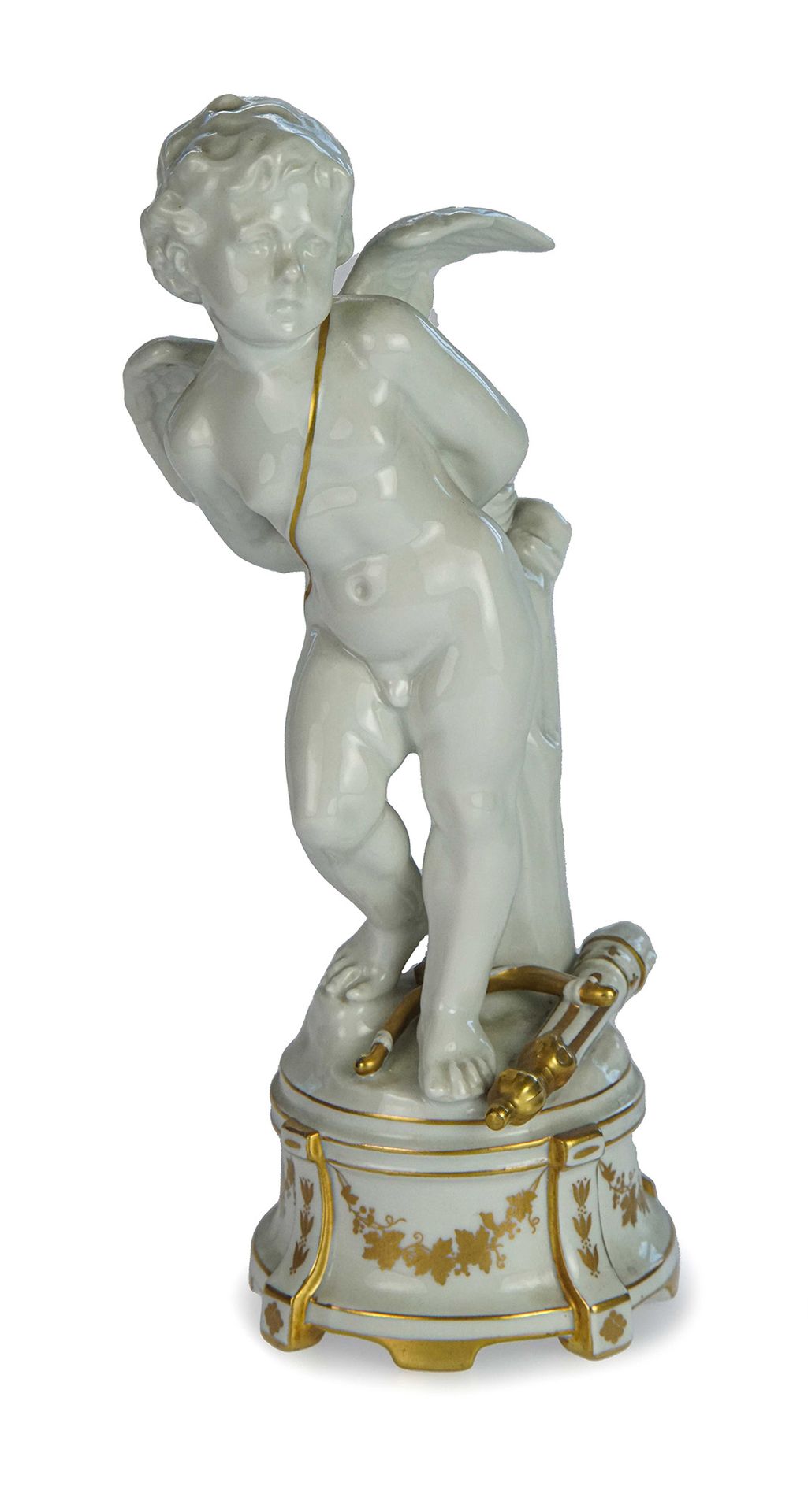 Null Tied Cupid 

en porcelaine blanche et or, Manufacture de Ginori Capodimonte&hellip;