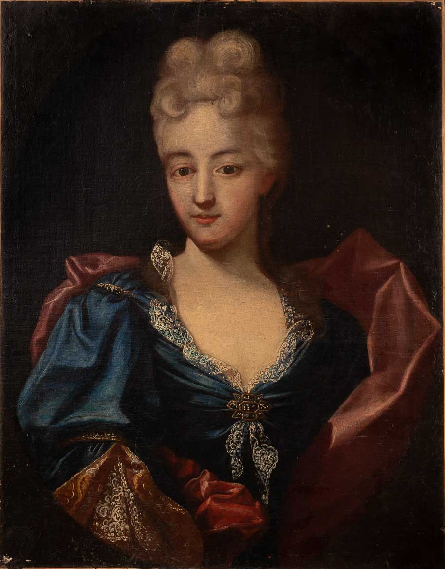 Null Scuola francese, Ritratto di dama 

XVIII secolo 

olio su tela 

cm 75,4x5&hellip;