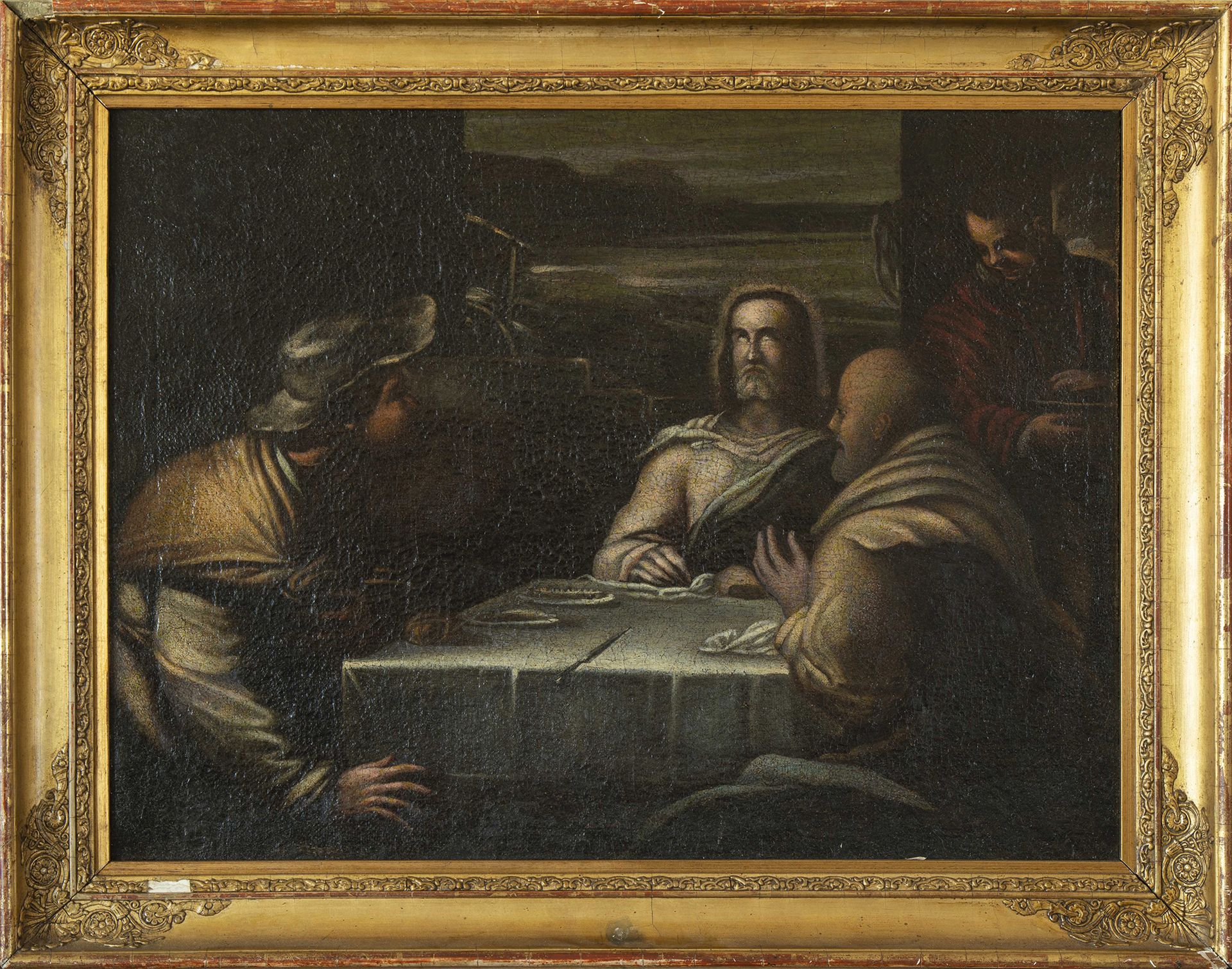 Null Un disciple de Luca Giordano (Naples 1634 - Naples 1705), La Cène à Emmaüs &hellip;