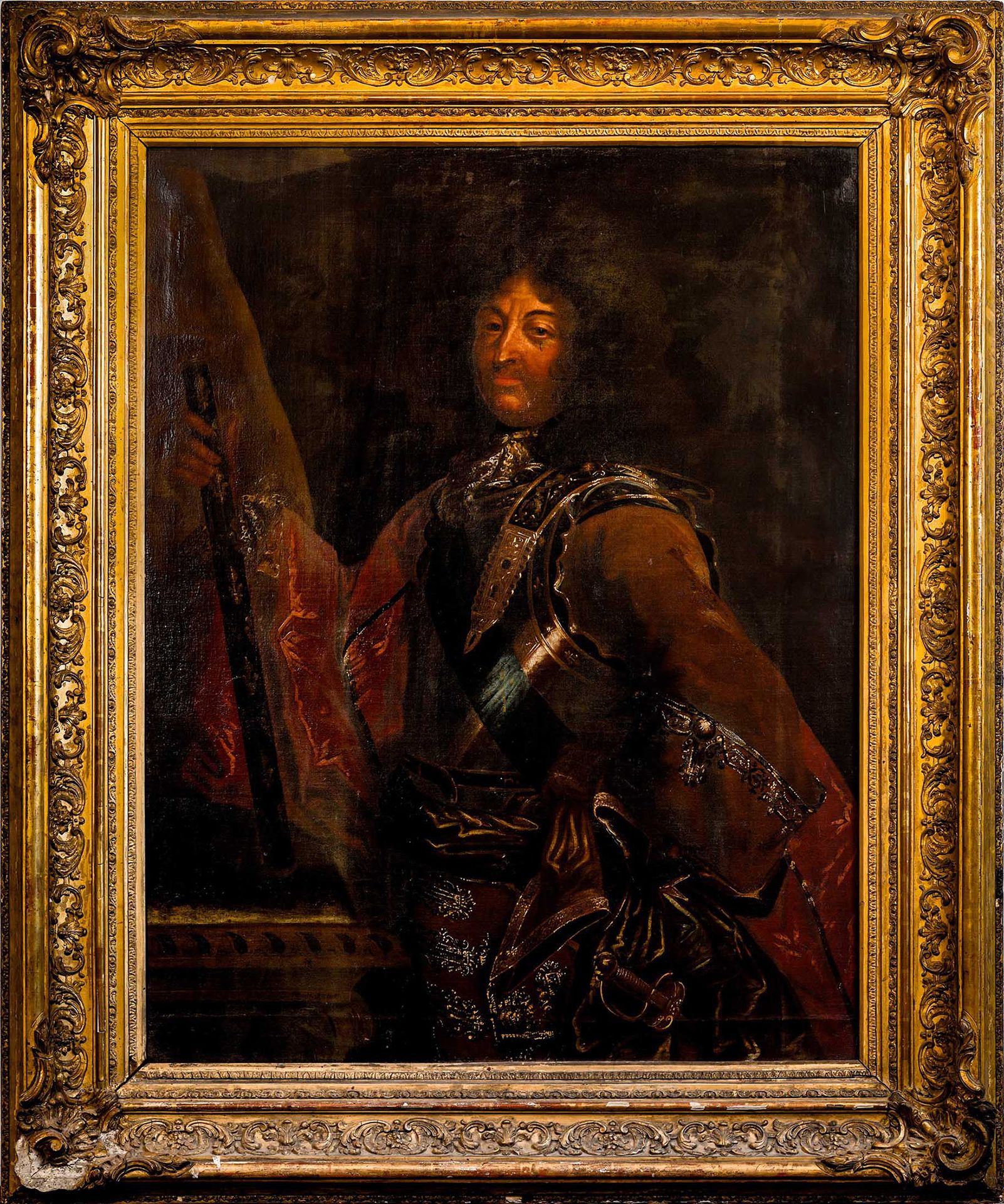 Null Cercle de Hyacinthe Rigaud (Perpignan 1659 - Paris 1743), Portrait du roi L&hellip;