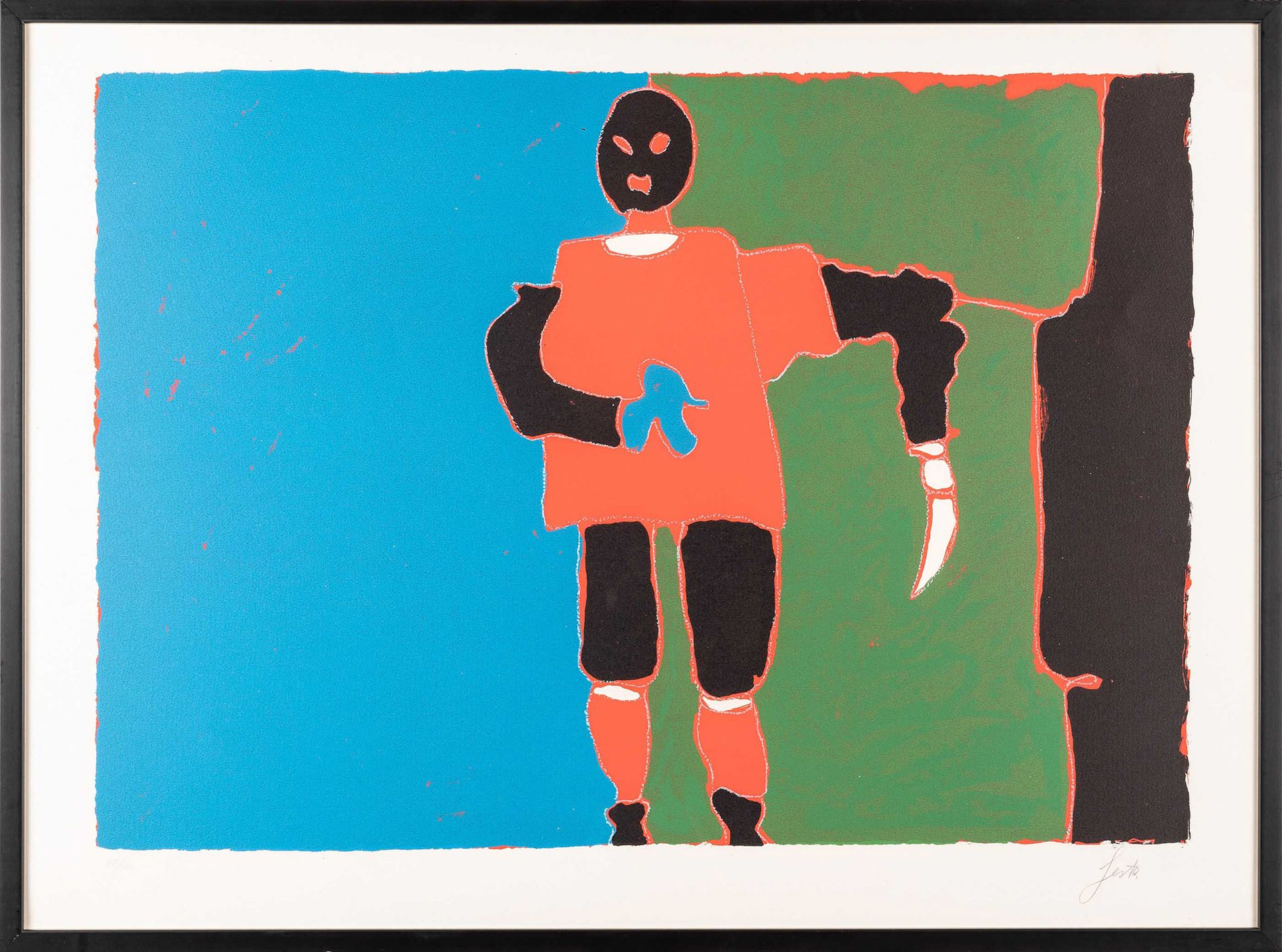 TANO FESTA 塔诺-费斯塔（罗马1938-罗马1988），无题


绢画，版本82/100


58x78厘米


右侧签名
