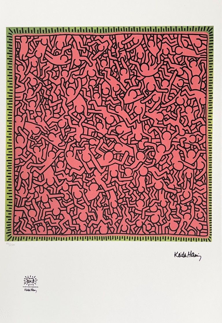 Keith Haring 凯斯-哈林_x000D_
石版画_x000D_
cm 70x50_x000D_
印刷品42/250 左下_x000D_
左下角有Kei&hellip;