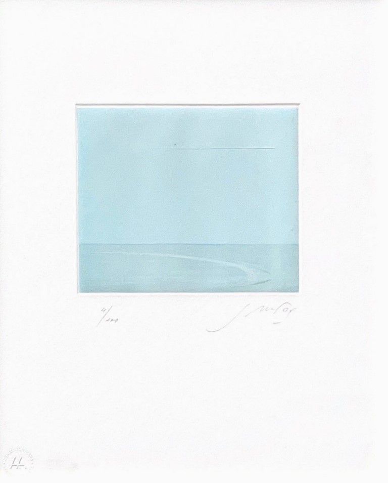 Piero Guccione 皮耶罗-古乔内_x000D_
水粉画_x000D_
11.2x13厘米，框架内_x000D_
复制4/100左下_x000D_
右&hellip;