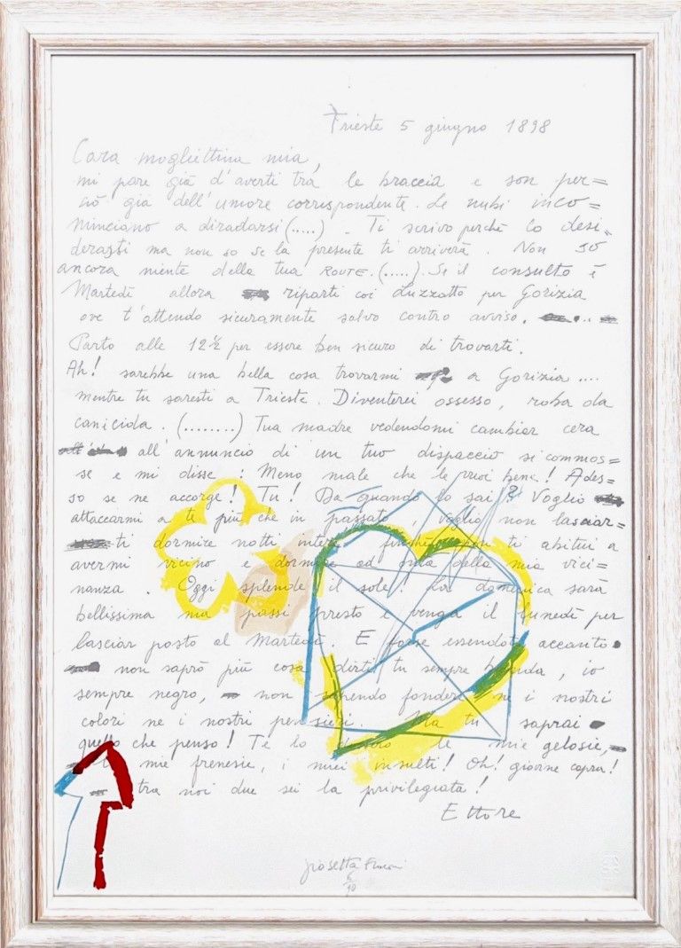 Giosetta Fioroni, Lettera d'amore 吉奥塞塔-菲奥罗尼，情书_x000D_。
石版画_x000D_
70x50厘米，带框_x00&hellip;