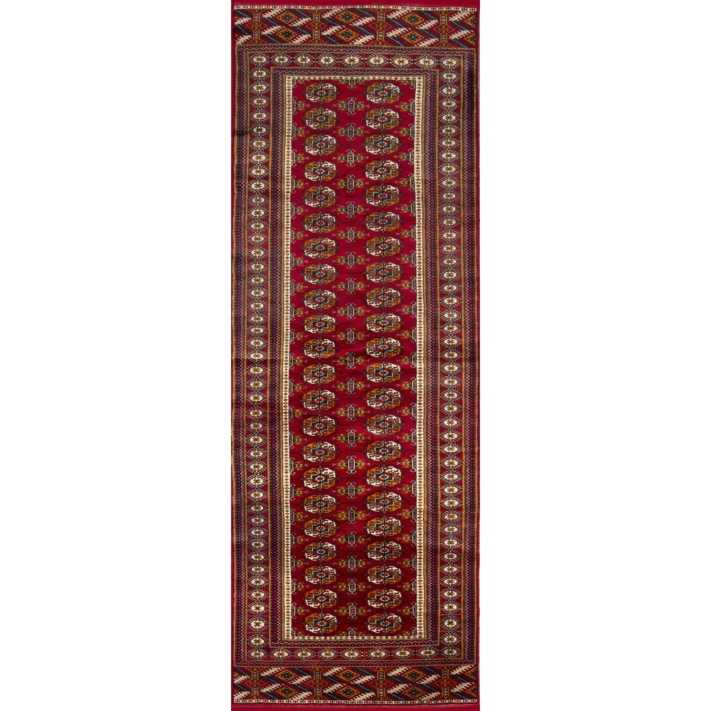 TAPPETO BOKARA KASHMIR 博卡拉-克什米尔地毯

经线和纬线为棉，绒线为羊毛。巴基斯坦 20世纪。



270 x 89 厘米。
