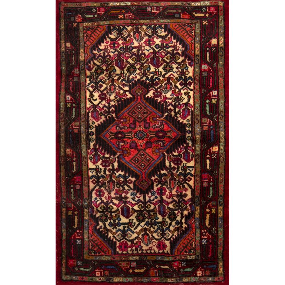 DUE TAPPETI HAMADAN 两张Hamadan地毯

经线和纬线为棉，绒线为羊毛。波斯20世纪。



126 x 72 cm - 277 x 79&hellip;
