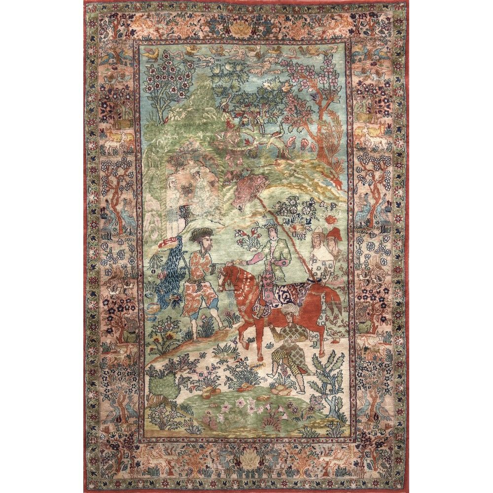 TAPPETO QUM QUM RUG 

Warp and weft in cotton, wool pile with silk inserts. Pers&hellip;