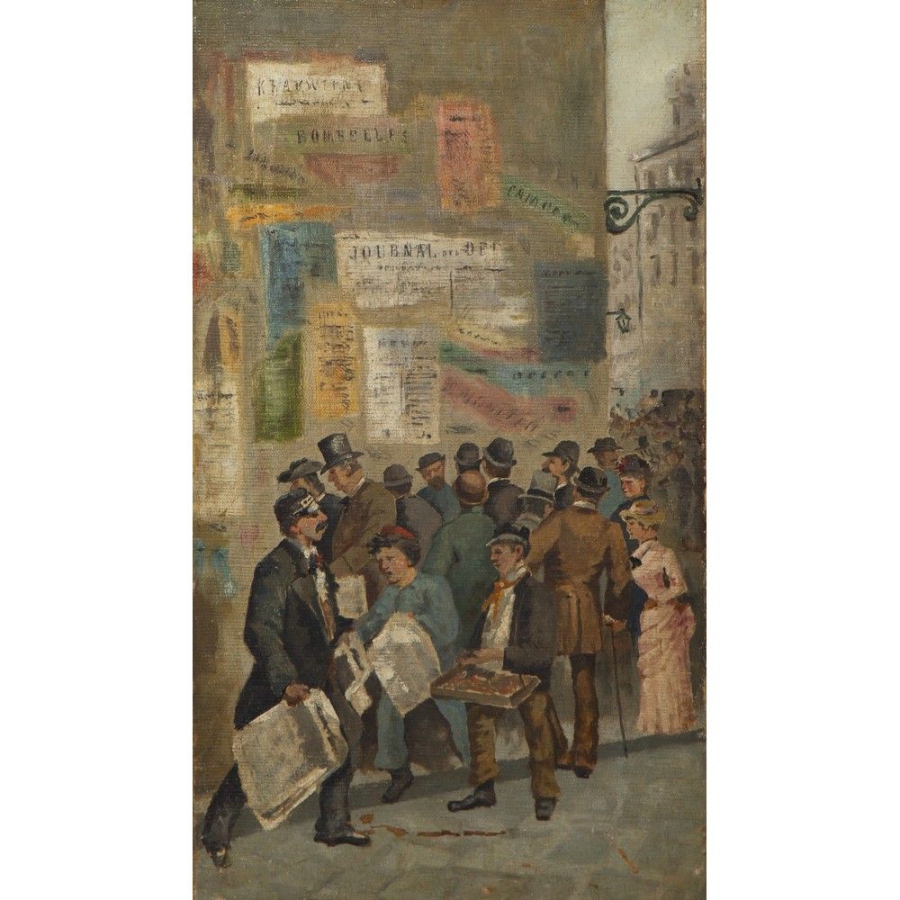 PITTORE DEL XIX/XX SECOLO, Folla in piazza, Olio su tela 20世纪的画家

广场上的人群

布面油画

&hellip;