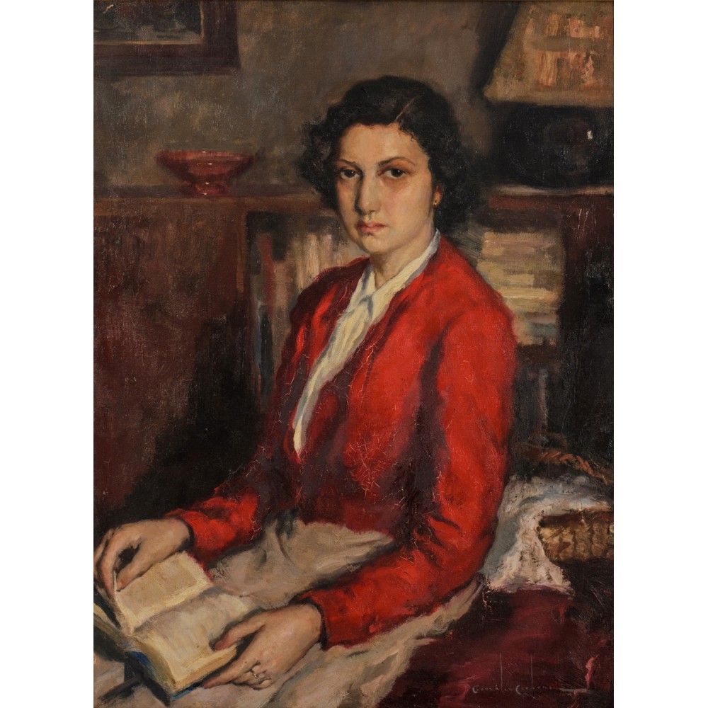 PITTORE XX SECOLO, Interno con figura femminile in lettura 20世纪的画家

内部有女性人物在阅读

&hellip;