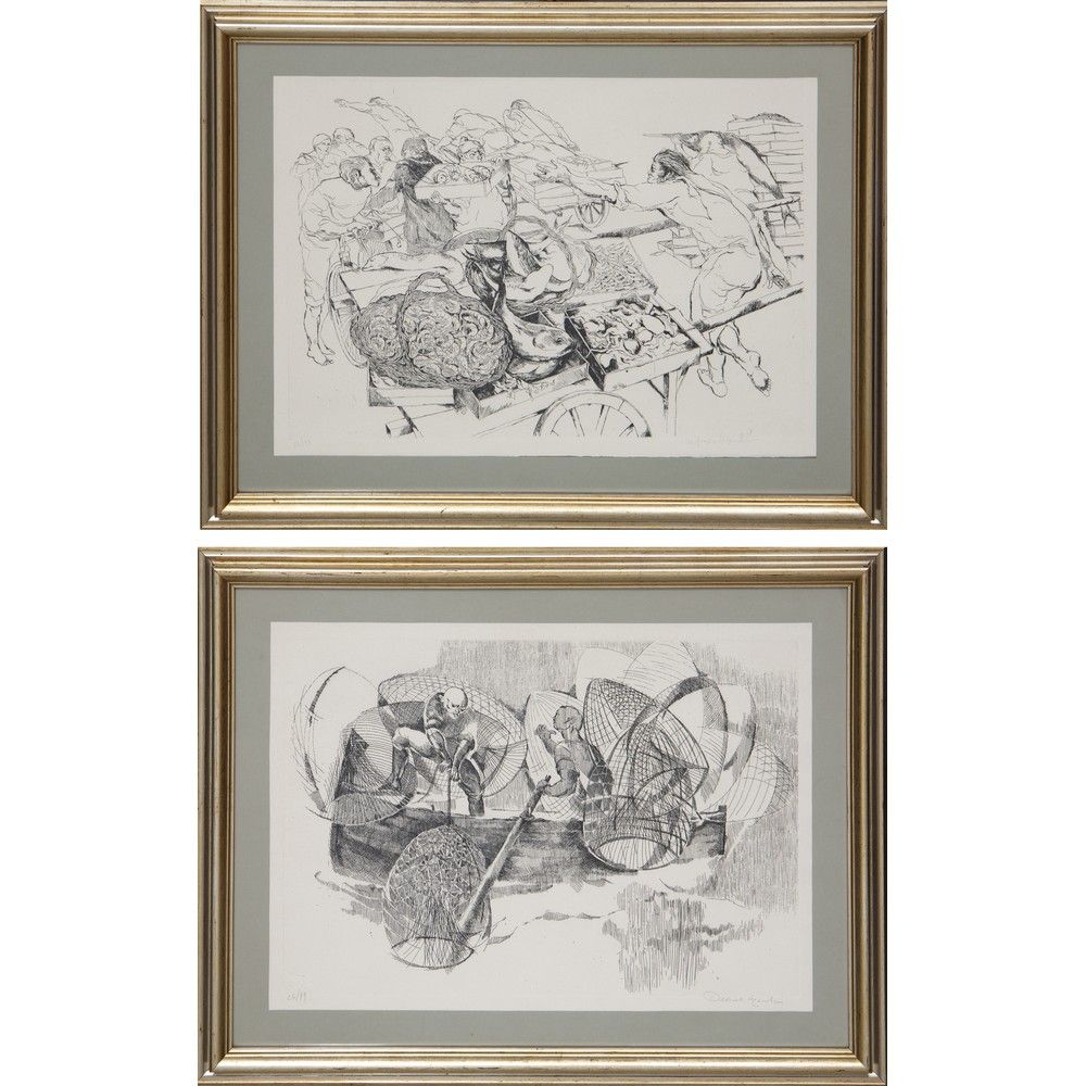 ALFREDO MESCHIS, Due litografie a colori 阿尔弗雷多-梅希斯 (巴勒莫 1932 - 2001)

两幅彩色石版画

装&hellip;