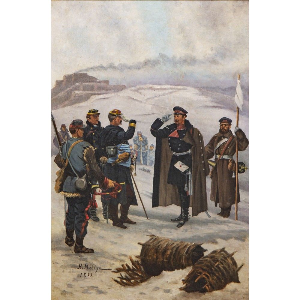 PITTORE DEL XIX SECOLO, Olio su tela 19世纪的画家

有士兵的雪景 - 1888年

布面油画

在左下角有签名。



&hellip;